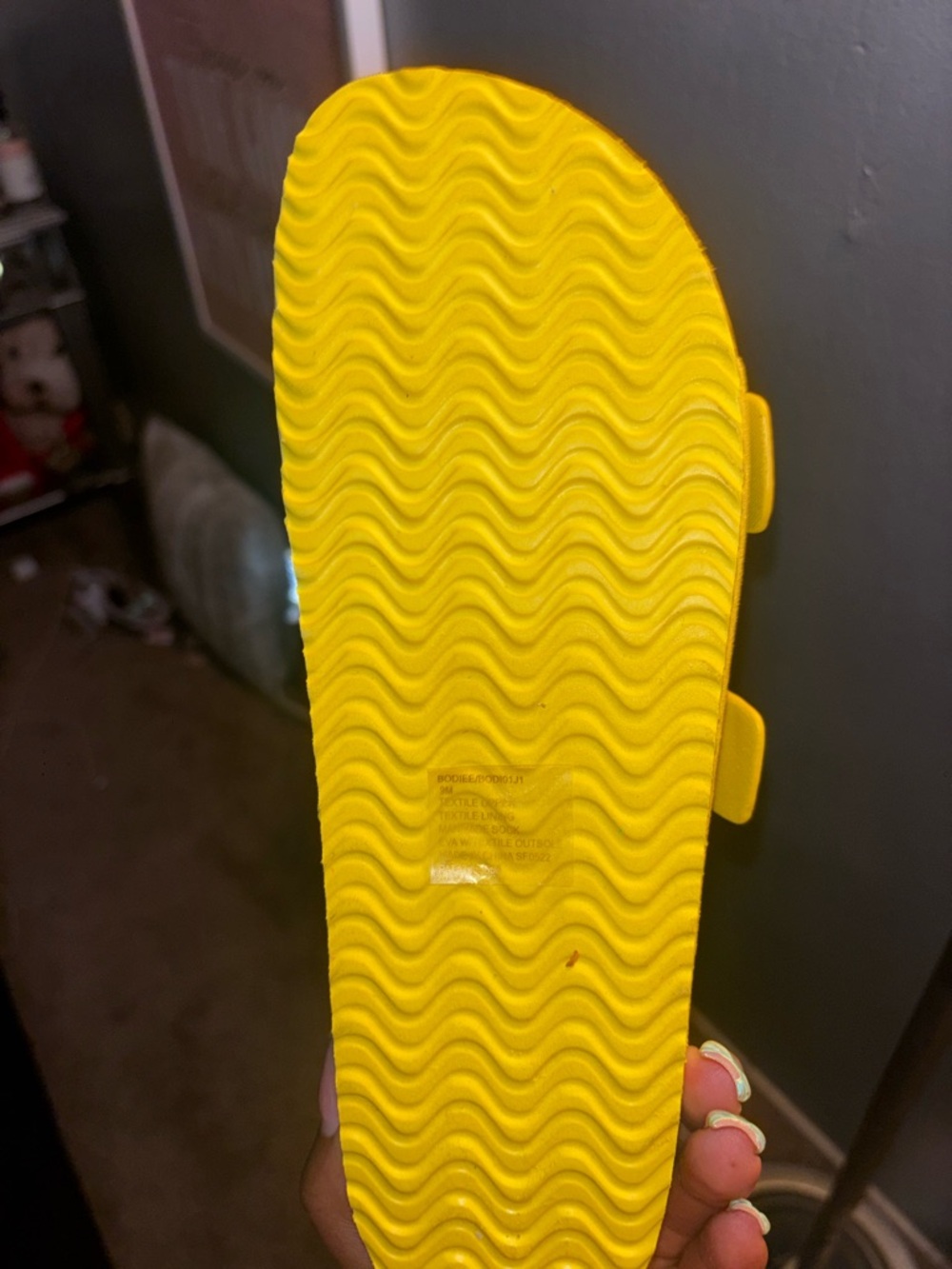 Madden Girl Bright Yellow Double Buckle Slide Sandal - Picture 4 of 5